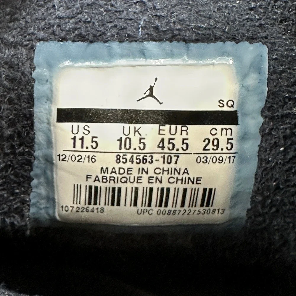 Jordan Westbrook‎ 0.2 Obsidian Mens 11.5 Navy Blue Canvas High Top Sneakers